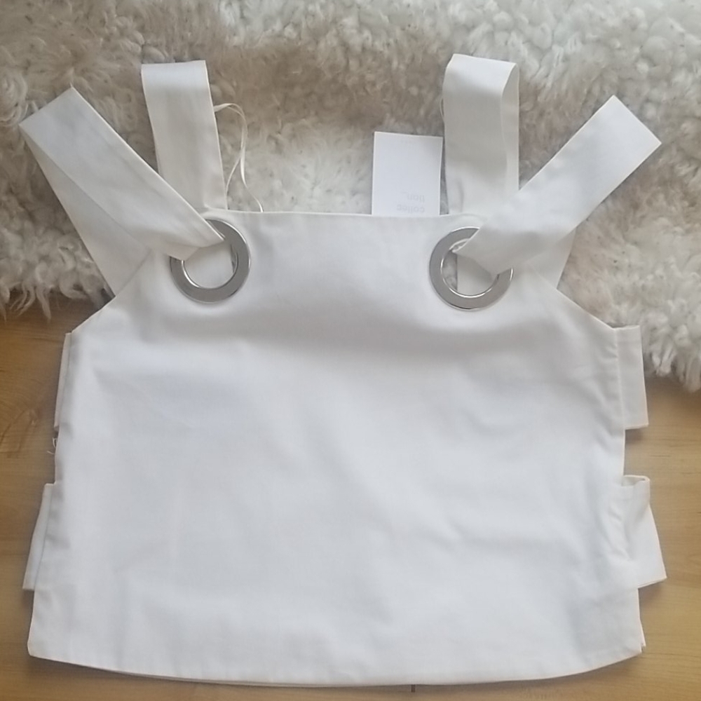NWT White Cropped with cut out sides size M